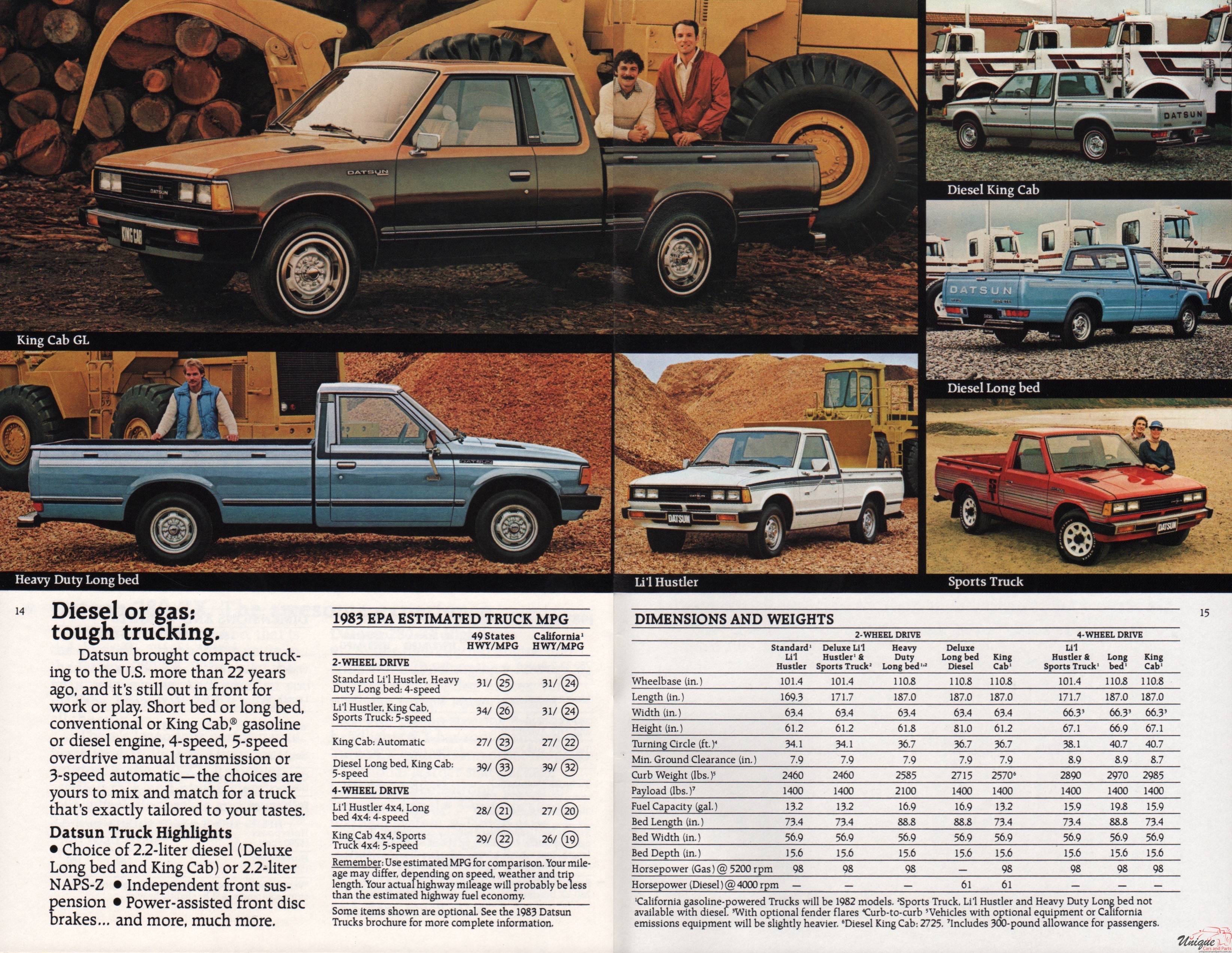 1983 Nissan Range Brochure Page 2
